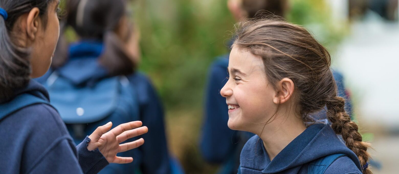 2 girls laughing