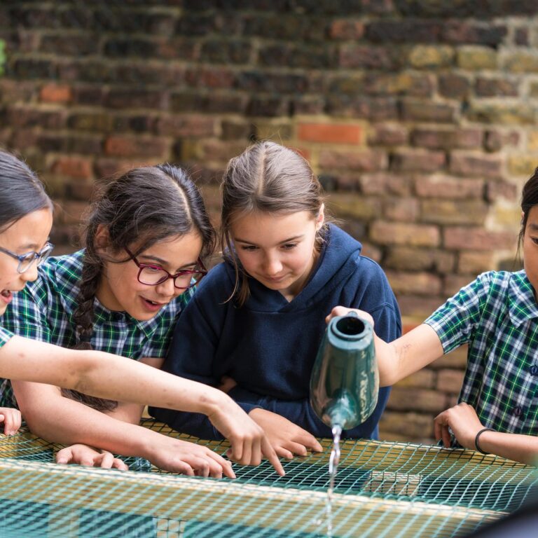 girls in water play