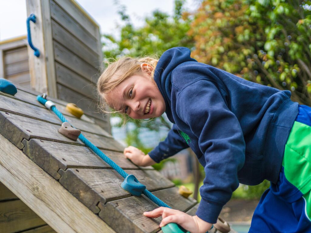 girl climbing